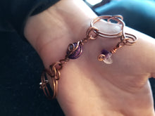 Amethyst copper wire art bracelet