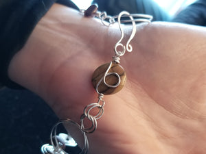 Jasper wire art bracelet