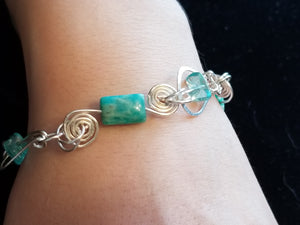 Apatite kyanite bracelet