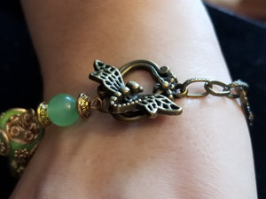 Dragonfly chrysocolla bracelet