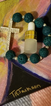 Bling cross aroma lava bracelet