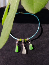 Surfer hippee sea-glass leather choker