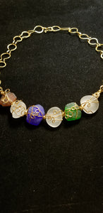 Great lakes seaglass wireart necklace