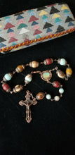 Hand wood turned mens travel /car/designer 1 decade rosary