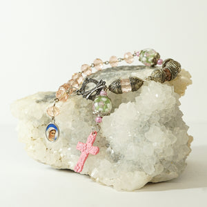 Cloisonné & Austrian crystal Rosary bracelets