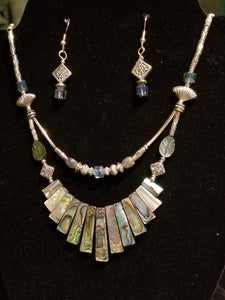 Matching earrings half price with Abalone necklace