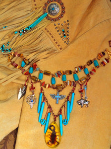 scorpion turquoise cowgirl gem choker