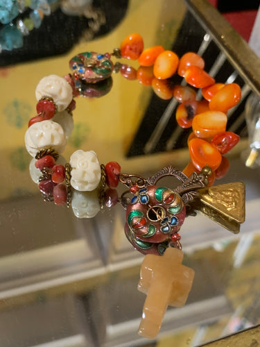 Lmtd EDT.T.R.Jackson  coral rosary bracelet