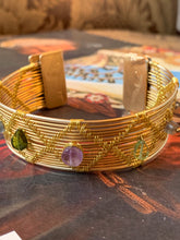 Wireart cuffs handwoven wire with gems