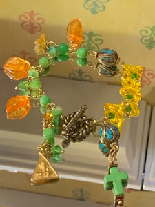 Lmtd EDt TR Jackson  peridot and Tibetan turquois rosary bracelet