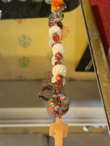 Lmtd EDT.T.R.Jackson  coral rosary bracelet