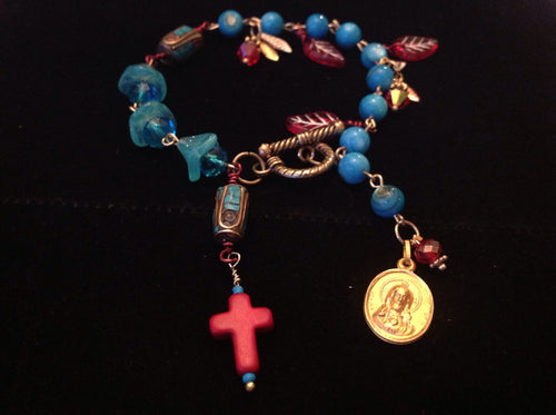 Lmtd ed TR Jackson  Tibetan turquoise rosary bracelet