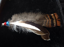 Handmade feather powwow hair decor barrettes