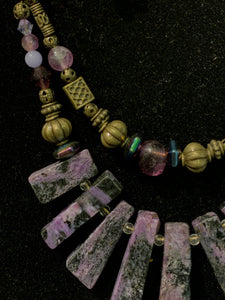 Beauty Charoite fluorite Purple Ray necklace