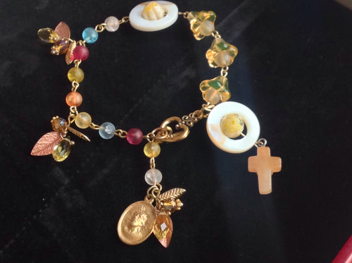 Lmtd ed TR Jackson millefiori quartz rosary bracelet