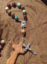 Mens Jerusalem olive wood cross 1decade rosary