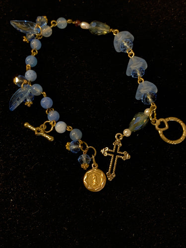 Lmtd ed T.R.Jackson Baby blue  Rosary  bracelet