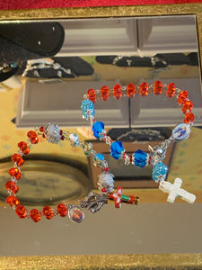 Cloisonné & Austrian crystal Rosary bracelets